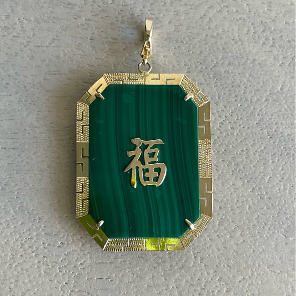 🐲14K Solid Gold Lucky Dragon🐲 Malachite, Opal, Onyx, Ruby, Lapis Charm Pendant - Picture 6 of 9